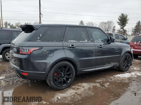 2021 Land Rover Range Rover Sport HST with VIN SALWS2RU1MA763532, listed as a Copart auction lot 44107975 with 109,690 mi miles and Salvage Title. Bid and sale history available at carsss.com. Image 3.