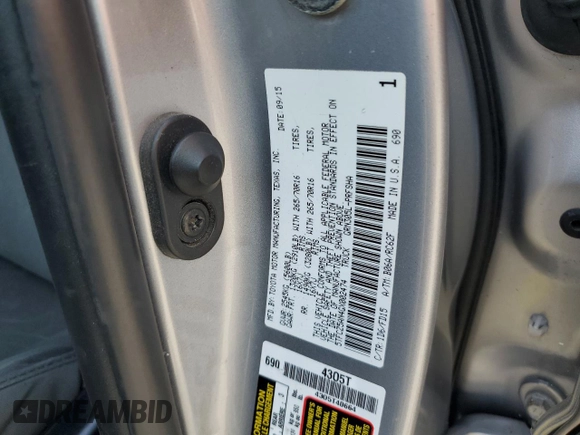 2016 Toyota Tacoma SR with VIN 5TFCZ5AN4GX002474, listed as a Copart auction lot 51802995 with 160,472 mi miles and Salvage Title. Bid and sale history available at carsss.com. Image 12.