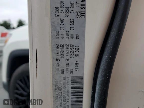 2019 Jeep Compass Sport with VIN 3C4NJCAB9KT778064, listed as a Copart auction lot 58696275 with 110,878 mi miles and Salvage title. Bid and sale history available at DreamBid. Image 13.