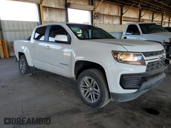 2021 Chevrolet Colorado 2WD Work Truck with VIN 1GCGSBEN7M1251123, listed as a Copart auction lot 45658325 with 116,430 mi miles and Salvage title. Bid and sale history available at DreamBid. Image 4.