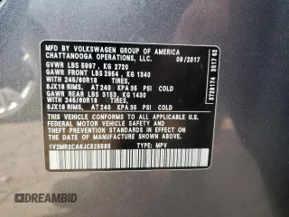 2018 Volkswagen Atlas SEL with VIN 1V2MR2CA6JC525585, listed as a Copart auction lot 83884424 with 114,543 mi miles and Salvage title. Bid and sale history available at DreamBid. Image 13.