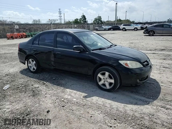 2004 Honda Civic EX with VIN 2HGES26774H632688, listed as a Copart auction lot 51146415 with 186,522 mi miles and Salvage Title. Bid and sale history available at DreamBid. Image 10.