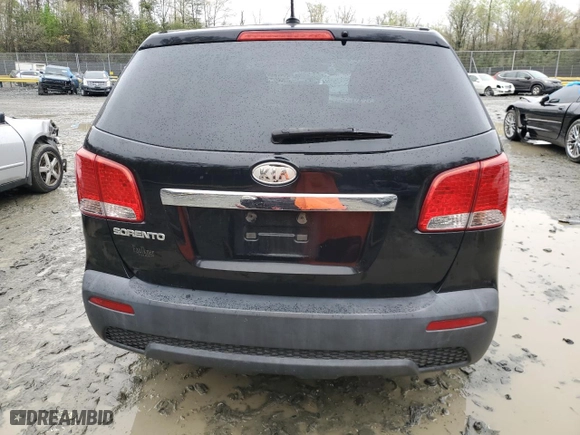 2011 Kia Sorento LX with VIN 5XYKT3A12BG005688, listed as a Copart auction lot 52109635 with 185,884 mi miles and Salvage Title. Bid and sale history available at carsss.com. Image 6.