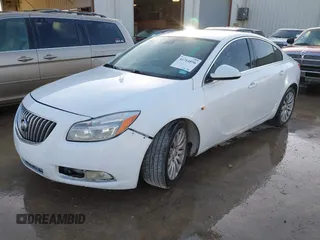 2011 Buick Regal CXL Turbo TO1 with VIN W04GV5EV4B1114706, listed as a IAAI auction lot 41764856 with 116,215 mi miles. Bid and sale history available at carsss.com. Image 2.