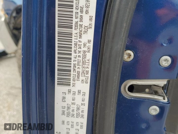 2009 Dodge 1500 Sport z VIN 1D3HV18T89S769248, wystawiony jako Copart lot #42209545 z przebiegiem 176 651 mil mil oraz Szkoda całkowita • Salvage title. Historia ofert i sprzedaży dostępna na DreamBid. Obrazek 13.