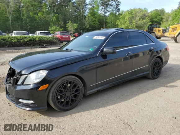2013 Mercedes-Benz E 350 Luxury with VIN WDDHF8JB2DA706263, listed as a Copart auction lot 54741345 with 208,928 mi miles and Salvage Title. Bid and sale history available at DreamBid. Image 1.