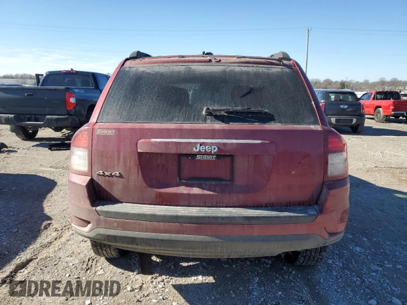 2016 Jeep Compass Sport with VIN 1C4NJDBB0GD753006, listed as a Copart auction lot 42496815 with 128,320 mi miles and Salvage Title. Bid and sale history available at carsss.com. Image 6.