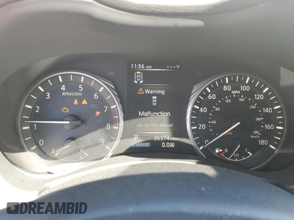 2022 Infiniti Q60 Red Sport 400 with VIN JN1FV7LL5NM680572, listed as a Copart auction lot 49444544 with 36,374 mi miles and Salvage title. Bid and sale history available at DreamBid. Image 9.