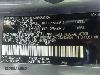 2015 Lexus NX 300h with VIN JTJYWRBZ3F2002482, listed as a IAAI auction lot 41542041 with 251,000 mi miles and . Bid and sale history available at DreamBid. Image 9.