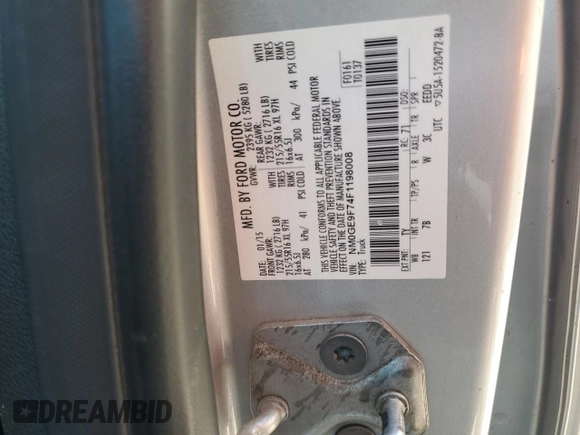 2015 Ford Transit Connect XLT with VIN NM0GE9F74F1198008, listed as a Copart auction lot 65177975 with 165,234 mi miles and Clean title. Bid and sale history available at DreamBid. Image 13.