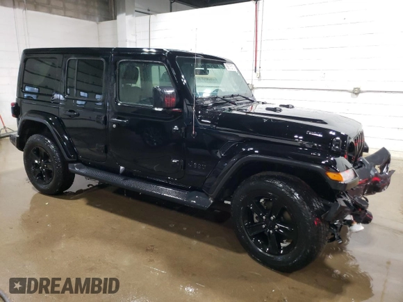 2021 Jeep Wrangler Unlimited Sahara Altitude с VIN 1C4HJXEN3MW796808, выставлен на аукционе Copart как лот 88975515 с пробегом 25 824 миль миль и Списание • Salvage title. История ставок и продаж доступна на DreamBid. Изображение 4.