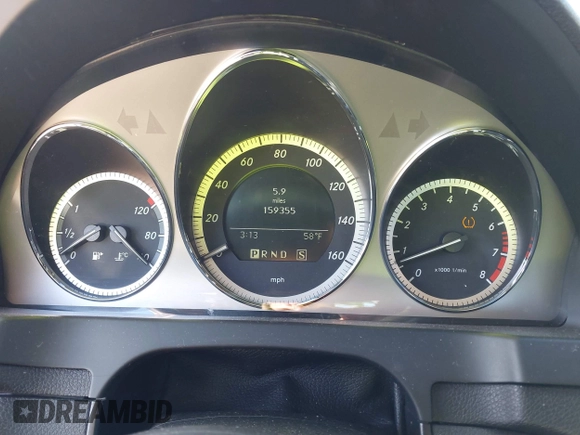 2009 Mercedes-Benz C-Class 3.0L Sport with VIN WDDGF81X09R058437, listed as a IAAI auction lot 41077172 with 159,355 mi miles. Bid and sale history available at carsss.com. Image 7.