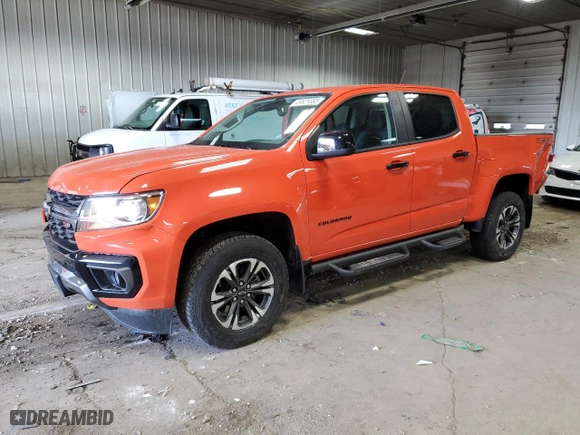 2021 Chevrolet Colorado 4WD Z71 with VIN 1GCGTDEN7M1152777, listed as a Copart auction lot 49625585 with 18,489 mi miles and Salvage Title. Bid and sale history available at carsss.com. Image 1.