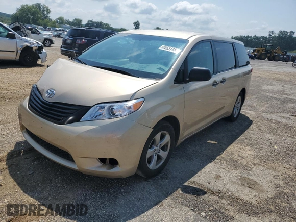 2013 Toyota Sienna L with VIN 5TDZK3DC3DS296433, listed as a Copart auction lot 62551444 with 0 mi miles and Non Repairable. Bid and sale history available at carsss.com. Image 1.