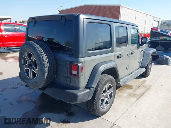 2020 Jeep Wrangler Unlimited Sport S with VIN 1C4HJXDN9LW223055, listed as a IAAI auction lot 41975355 with 61,349 mi miles and . Bid and sale history available at DreamBid. Image 4.