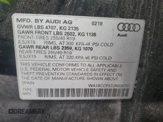 2018 Audi Q3 Premium with VIN WA1BCCFS7JR026757, listed as a Copart auction lot 48523745 with 46,315 mi miles and Salvage Title. Bid and sale history available at carsss.com. Image 13.