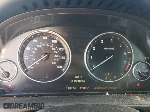 2015 BMW 5 Series 528i xDrive with VIN WBA5A7C55FD620599, listed as a Copart auction lot 74997904 with 119,474 mi miles and Salvage title. Bid and sale history available at DreamBid. Image 9.