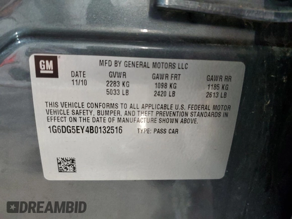 2011 Cadillac CTS Luxury z VIN 1G6DG5EY4B0132516, wystawiony jako Copart lot #60022265 z przebiegiem 165 540 mil mil oraz Szkoda całkowita • Salvage title. Historia ofert i sprzedaży dostępna na DreamBid. Obrazek 12.