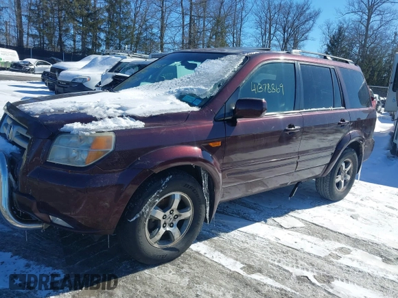 2008 Honda Pilot EX-L with VIN 5FNYF18558B033192, listed as a IAAI auction lot 41378869 with 186,709 mi miles. Bid and sale history available at carsss.com. Image 2.