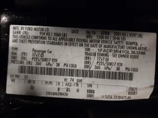 2016 Ford Focus Electric with VIN 1FADP3R41GL363586, listed as a IAAI auction lot 41518253 with 36,884 mi miles and . Bid and sale history available at DreamBid. Image 9.