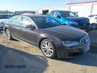 2012 Audi A8 L with VIN WAURVAFD1CN020870, listed as a IAAI auction lot 41701012 with 89,338 mi miles. Bid and sale history available at carsss.com. Image 1.