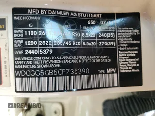2012 Mercedes-Benz GLK 350 with VIN WDCGG5GB5CF735390, listed as a Copart auction lot 60113404 with Not Provided miles and Salvage Title. Bid and sale history available at DreamBid. Image 12.