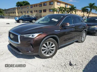 2020 Infiniti QX50 Luxe with VIN 3PCAJ5M14LF100674, listed as a Copart auction lot 60468365 with 25,497 mi miles and Salvage title. Bid and sale history available at DreamBid. Image 1.