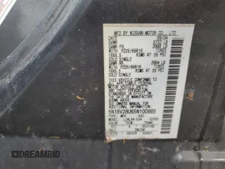 2005 Nissan Quest SE with VIN 5N1BV28U65N100865, listed as a Copart auction lot 82041734 with 122,509 mi miles and Clean Title. Bid and sale history available at carsss.com. Image 13.