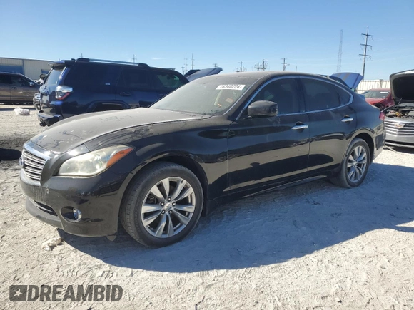 2012 Infiniti M37 with VIN JN1BY1ARXCM390142, listed as a Copart auction lot 76340224 with 144,506 mi miles and Clean Title. Bid and sale history available at carsss.com. Image 1.