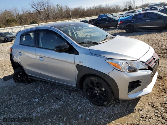 2024 Mitsubishi Mirage Black Edition with VIN ML32AWHJ0RH005884, listed as a Copart auction lot 42829715 with 34387 miles and Salvage Title. Bid and sale history available at carsss.com. Image 4.