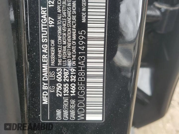 2017 Mercedes-Benz S 550 with VIN WDDUG8FB8HA314995, listed as a Copart auction lot 47181875 with 66,830 mi miles and Salvage Title. Bid and sale history available at carsss.com. Image 14.