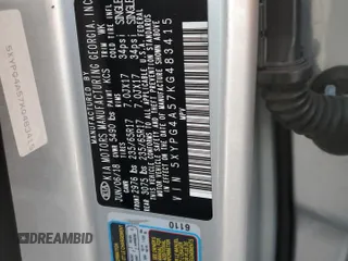 2019 Kia Sorento S with VIN 5XYPG4A57KG483415, listed as a Copart auction lot 87708955 with Not Provided miles and Salvage Title. Bid and sale history available at DreamBid. Image 13.