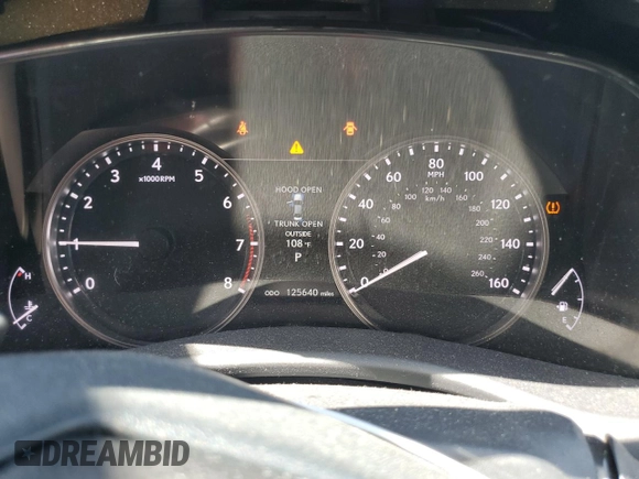 2013 Lexus GS 350 with VIN JTHBE1BL9D5028359, listed as a Copart auction lot 58947225 with 125,640 mi miles and Salvage title. Bid and sale history available at DreamBid. Image 9.