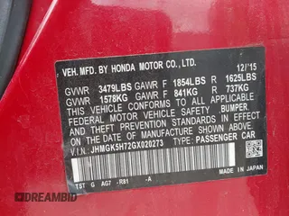 2016 Honda Fit EX с VIN JHMGK5H72GX020273, выставлен на аукционе IAAI как лот 42536440 с пробегом 93 547 миль миль и . История ставок и продаж доступна на DreamBid. Изображение 9.