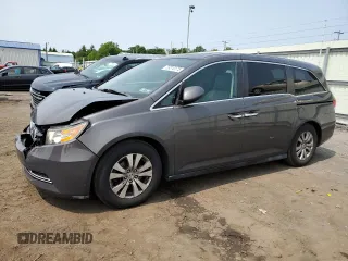2014 Honda Odyssey EX-L with VIN 5FNRL5H68EB011387, listed as a Copart auction lot 59310175 with 146,590 mi miles and Salvage title. Bid and sale history available at DreamBid. Image 1.
