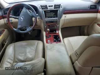 2007 Lexus LS 460 with VIN JTHBL46F975008533, listed as a Copart auction lot 55954265 with 182,192 mi miles and Salvage title. Bid and sale history available at DreamBid. Image 8.