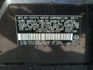 2011 Lexus ES 330 with VIN JTHBK1EG8B2447292, listed as a Copart auction lot 45690115 with 79,303 mi miles and Salvage Title. Bid and sale history available at DreamBid. Image 12.