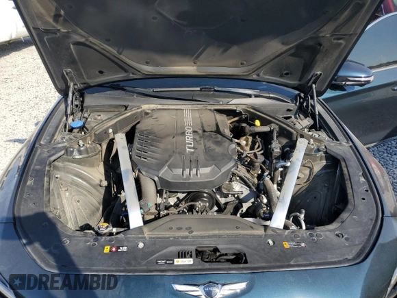 2022 Genesis G70 3.3T with VIN KMTG54TE5NU097499, listed as a Copart auction lot 75570294 with 64,864 mi miles and Salvage Title. Bid and sale history available at DreamBid. Image 11.