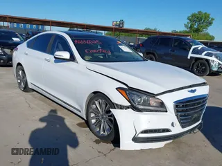 2015 Hyundai Genesis 3.8L z VIN KMHGN4JEXFU051407, wystawiony jako IAAI lot #42136025 z przebiegiem 121 139 mil mil oraz . Historia ofert i sprzedaży dostępna na DreamBid. Obrazek 1.