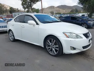 2007 Lexus IS with VIN JTHBK262072030183, listed as a IAAI auction lot 42136154 with 161,916 mi miles. Bid and sale history available at carsss.com. Image 1.