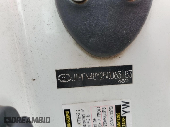 2005 Lexus SC 430 with VIN JTHFN48Y250063183, listed as a Copart auction lot 50456515 with Not Provided miles and Salvage Title. Bid and sale history available at DreamBid. Image 15.