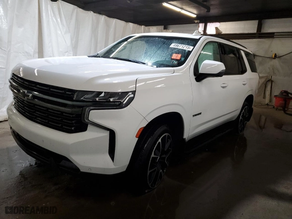 2022 Chevrolet Tahoe RST with VIN 1GNSKRKD5NR193196, listed as a Copart auction lot 49671215 with 0 mi miles and Salvage Title. Bid and sale history available at carsss.com. Image 1.