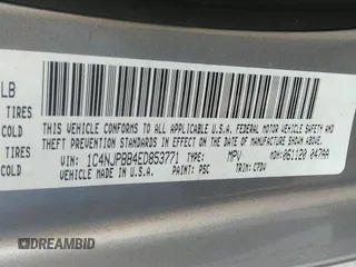 2014 Jeep Patriot Sport with VIN 1C4NJPBB4ED853771, listed as a IAAI auction lot 42494025 with 138,099 mi miles and . Bid and sale history available at DreamBid. Image 9.