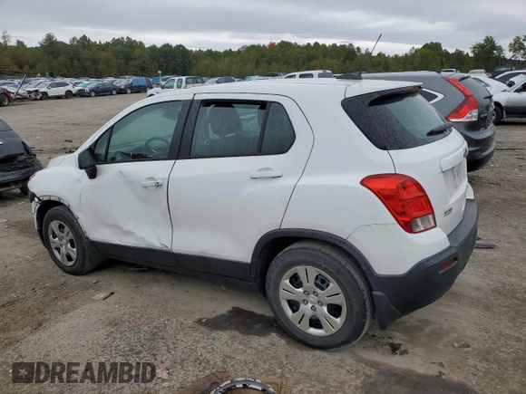 2015 Chevrolet Trax LS with VIN KL7CJKSB9FB247841, listed as a Copart auction lot 71602034 with 124,350 mi miles and Salvage Title. Bid and sale history available at carsss.com. Image 2.