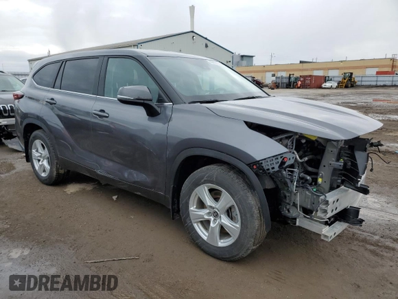 2024 Toyota Highlander LE with VIN 5TDKDRBHXRS549445, listed as a Copart auction lot 49870705 with 76,866 mi miles and Salvage title. Bid and sale history available at DreamBid. Image 4.