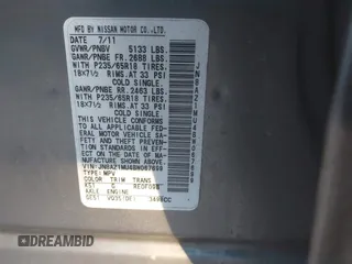 2011 Nissan Murano S with VIN JN8AZ1MU4BW067699, listed as a IAAI auction lot 41038952 with 206,601 mi miles. Bid and sale history available at carsss.com. Image 9.