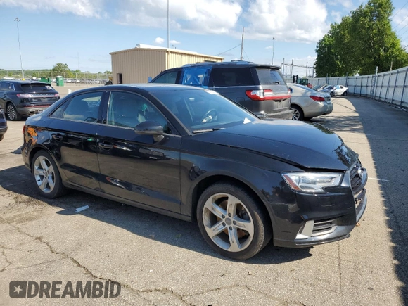 2017 Audi A3 Premium with VIN WAUAUGFF9H1048564, listed as a Copart auction lot 57215985 with Not provided miles and Salvage title. Bid and sale history available at DreamBid. Image 4.