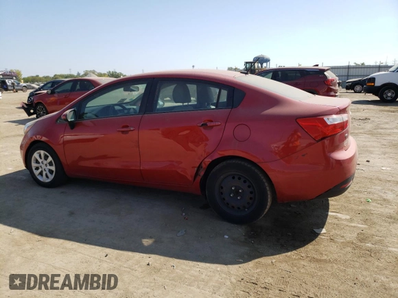 2014 Kia Rio LX with VIN KNADM4A35E6414155, listed as a Copart auction lot 49511115 with Not Provided miles and Non Repairable. Bid and sale history available at DreamBid. Image 2.