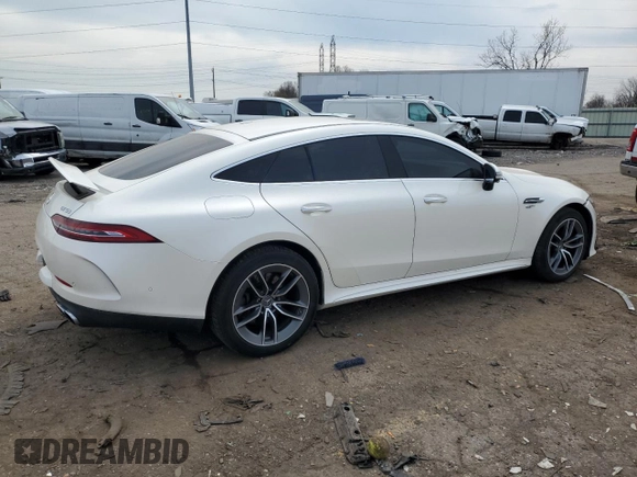 2019 Mercedes-Benz AMG GT 53 with VIN WDD7X6BB0KA007660, listed as a Copart auction lot 52593275 with 64,296 mi miles and Salvage title. Bid and sale history available at DreamBid. Image 3.