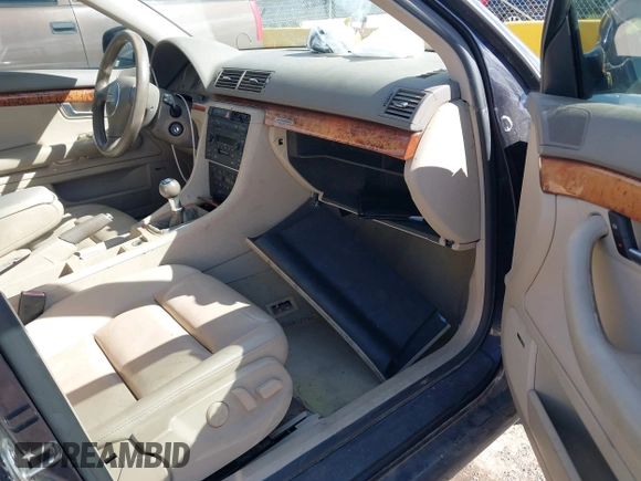 2003 Audi A4 3.0L with VIN WAULT68E03A183189, listed as a IAAI auction lot 41806445 with 1 mi miles. Bid and sale history available at carsss.com. Image 5.